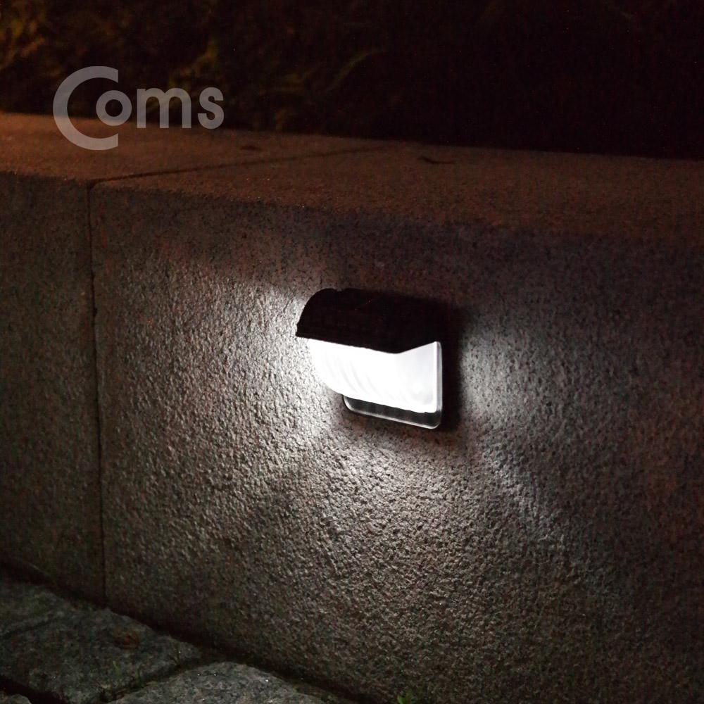Coms 태양광 LED 정원등/가든램프(1LED/White) 벽면 거치형 / LED 램프
