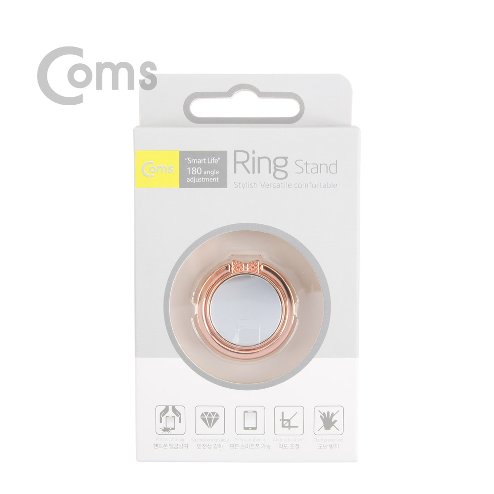 Coms 스마트폰 링 홀더/핑거링, 후면부착, 리본 / 거울장착