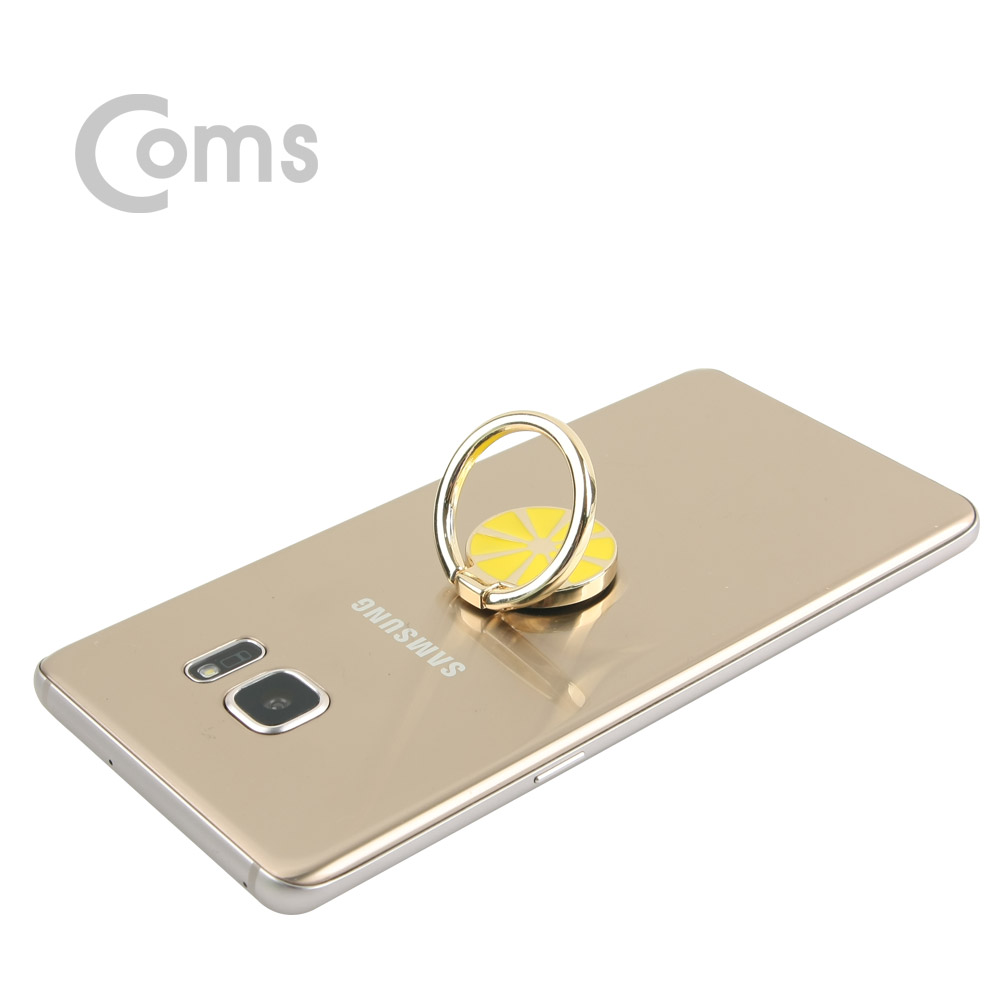 Coms 스마트폰 링 홀더/핑거링, 후면부착, 레몬