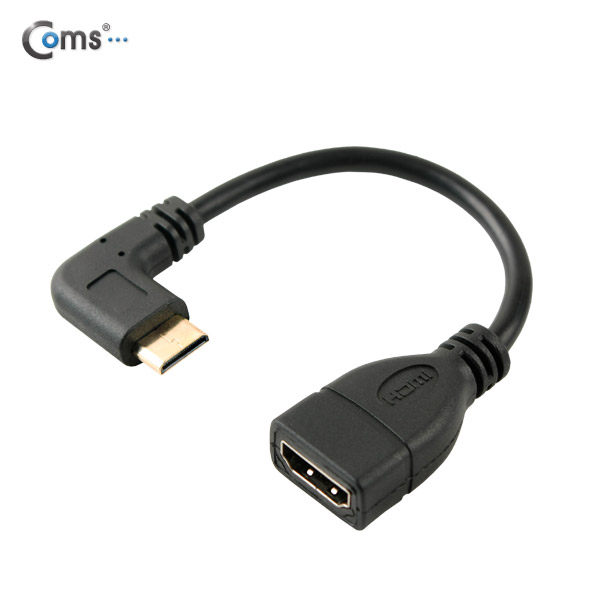 Coms HDMI 젠더(Mini HDMI M/HDMI F), 10cm 좌향꺾임(꺽임)