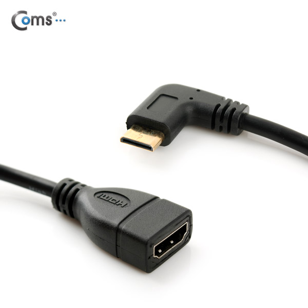 Coms HDMI 젠더(Mini HDMI M/HDMI F), 10cm 좌향꺾임(꺽임)