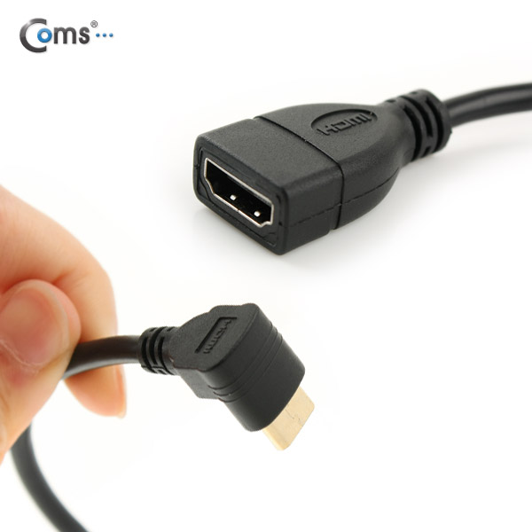 Coms HDMI 젠더(Mini HDMI M/HDMI F), 10cm 전방 하향 꺾임(꺽임)