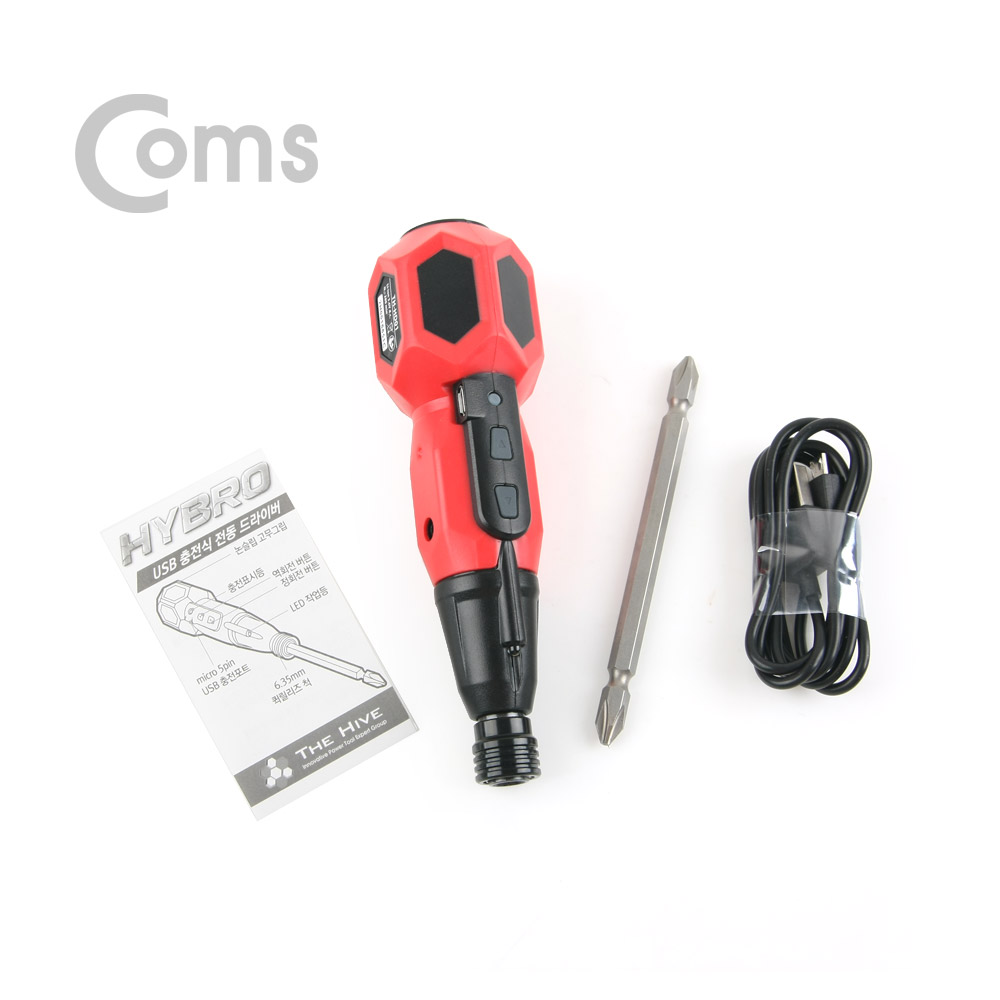 Coms 하이브 충전드라이버 / Micro USB 충전 / USB충전식 / 3.6V-280RPM / 6.35mm 퀵릴리즈