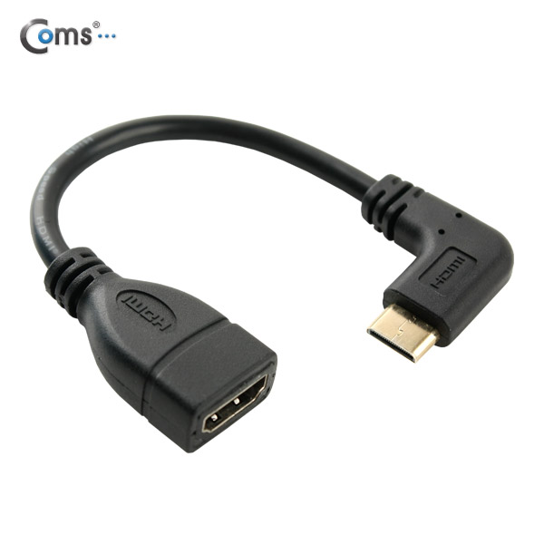 Coms HDMI 젠더(Mini HDMI M/HDMI F), 10cm 우향꺾임(꺽임)
