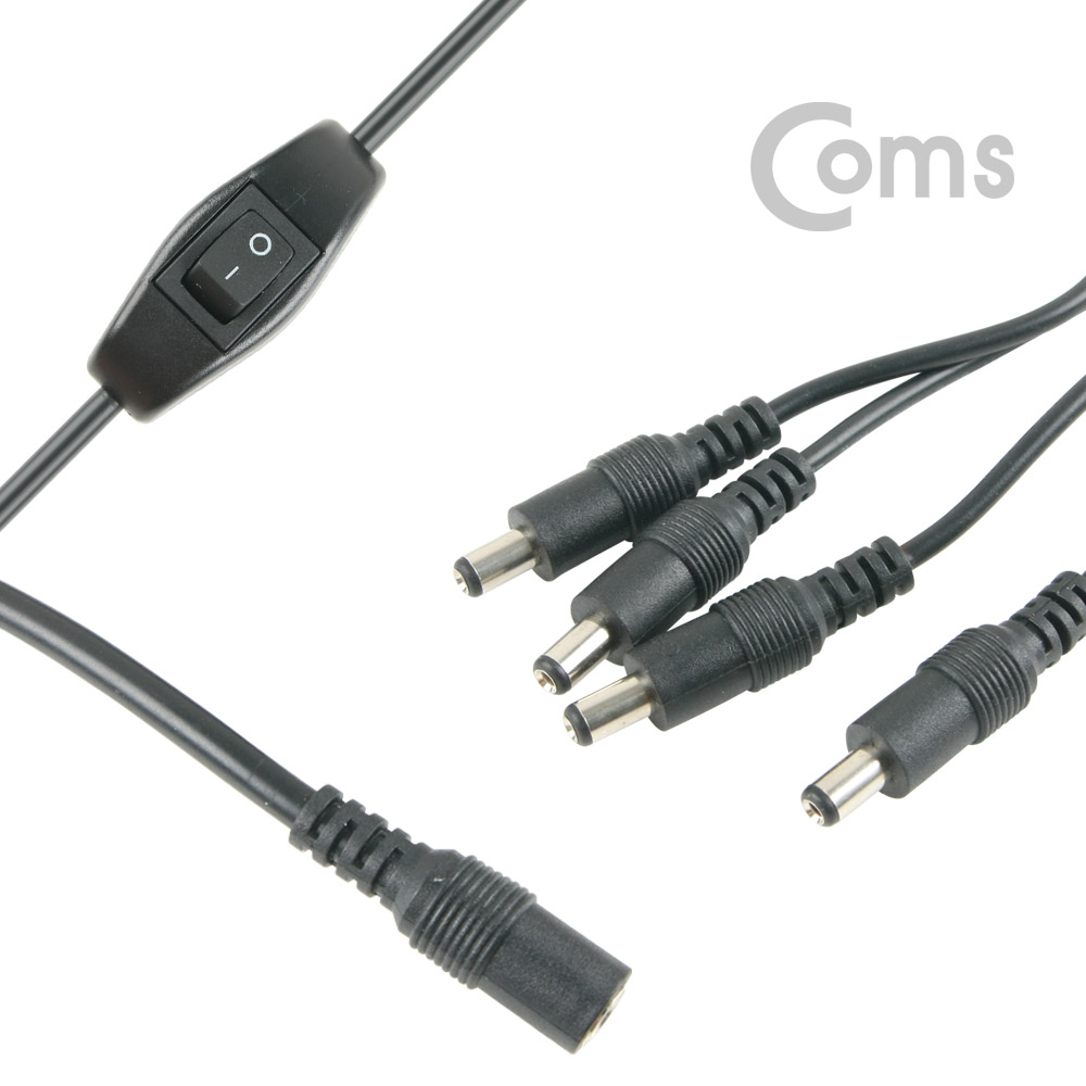 Coms DC-잭 4분배 전원 케이블 / 5.5-2.1, 70cm