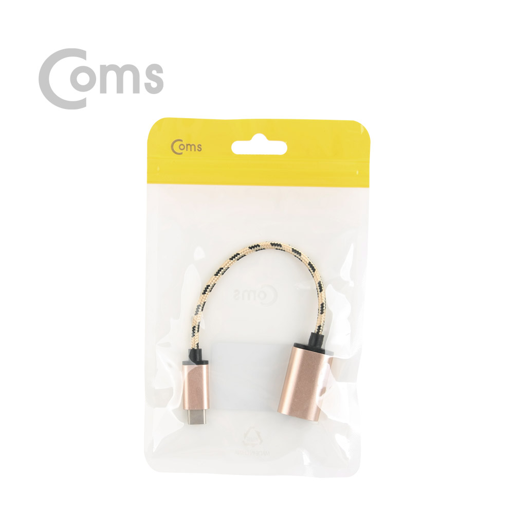 Coms USB 3.1 Type C 젠더(3.0 F/C M) 20cm, Black/Metal