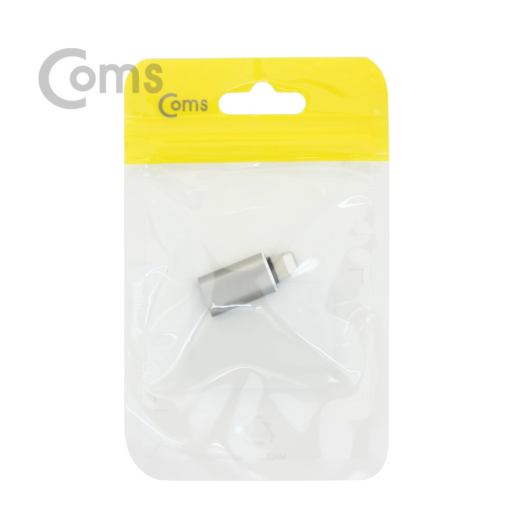 Coms IOS 8핀 (8Pin) USB 3.1 Type-C 젠더(Type-C F/8P M) Short, Black Metal