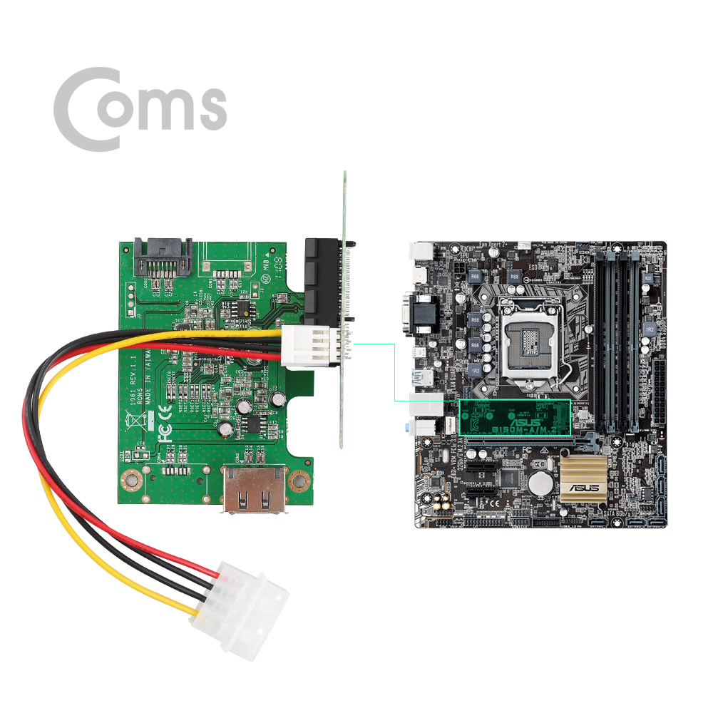 Coms PCI Express / M.2 변환 아답터(4X배속)