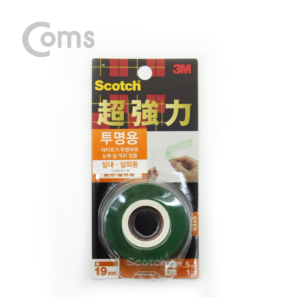 Coms 3M 투명양면테이프(KTD-19), 초강력