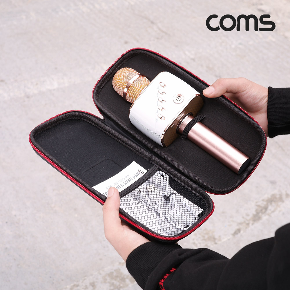 Coms 명품 휴대용 블루투스 노래방 마이크 / 5Wx2 스피커겸용(AUX/에코/볼륨/USB 충전)/ evn1
