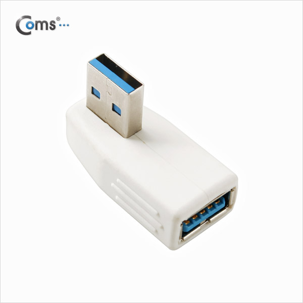 Coms USB 3.0 젠더- 연장(M/F) 꺾임형/White 좌하향 90도