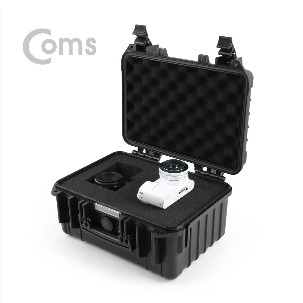 Coms 하드 케이스(생활방수) / 충격방지 / Black / 334x275x179mm / HDD