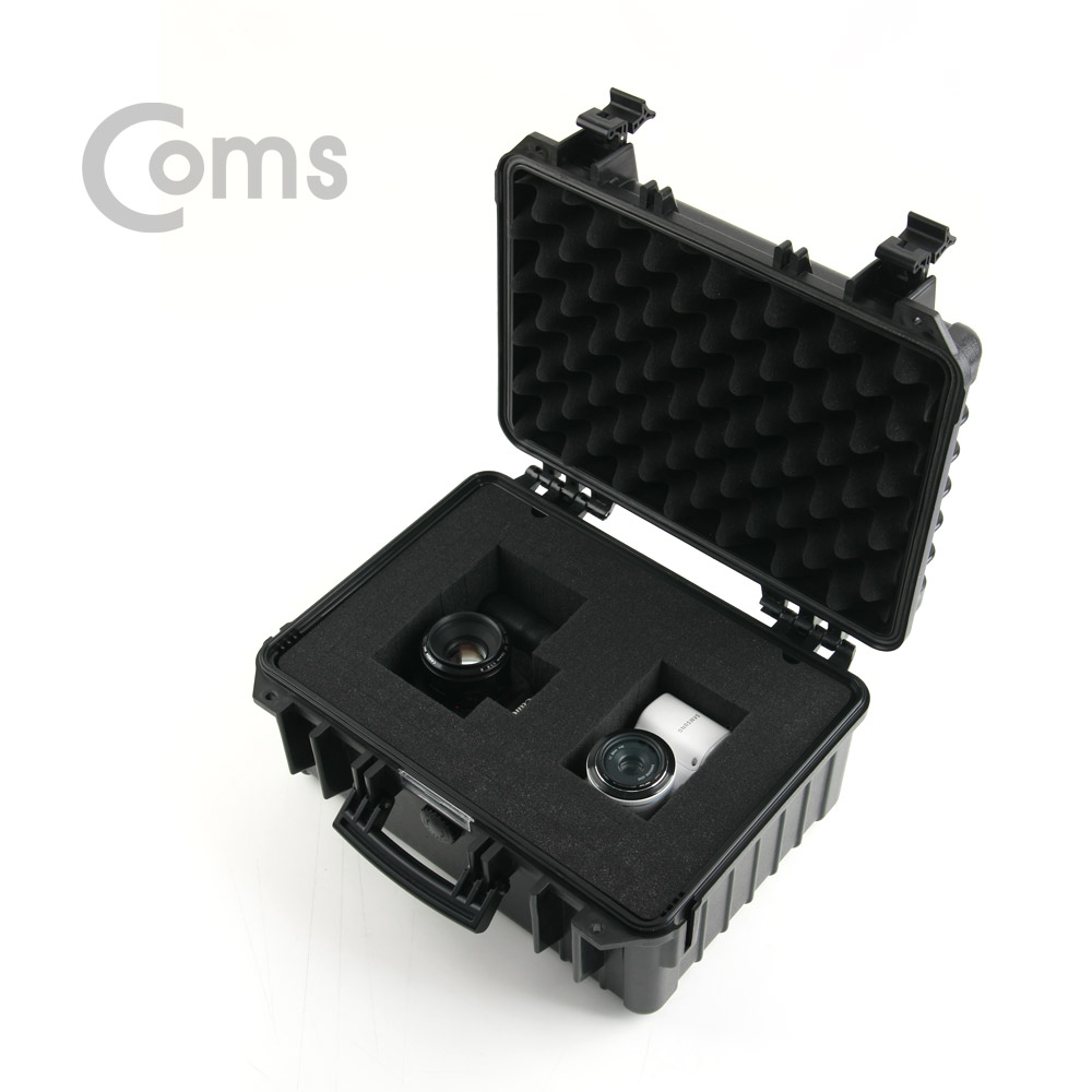 Coms 하드 케이스(생활방수) / 충격방지 / Black - 384x309x179mm / HDD