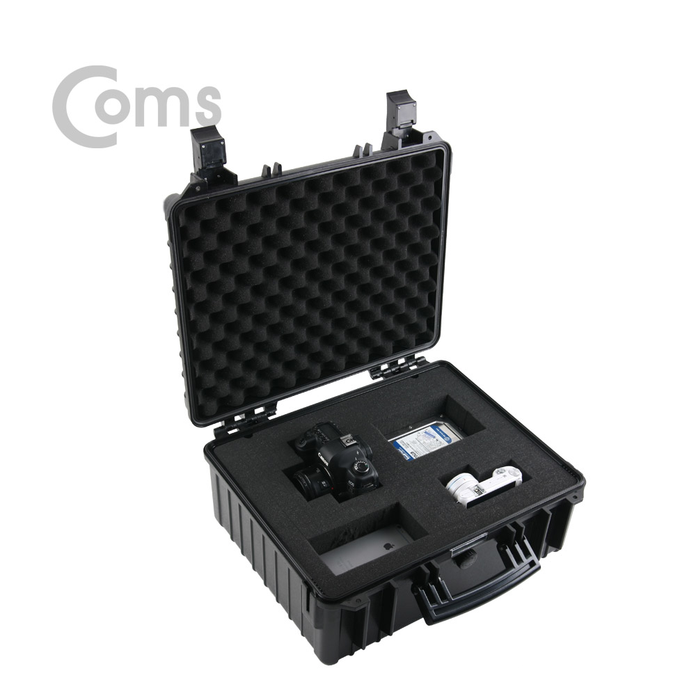 Coms 하드 케이스(생활 방수) / 충격방지 / Black - 484x419x209mm / HDD