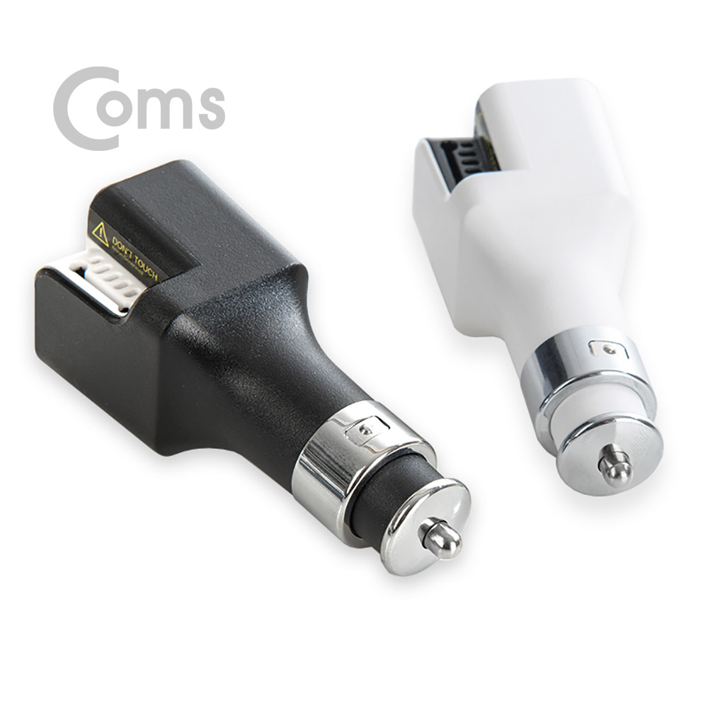 Coms 나비 자동차용 음이온 공기청정기 & USB 2Port 충전기 / White