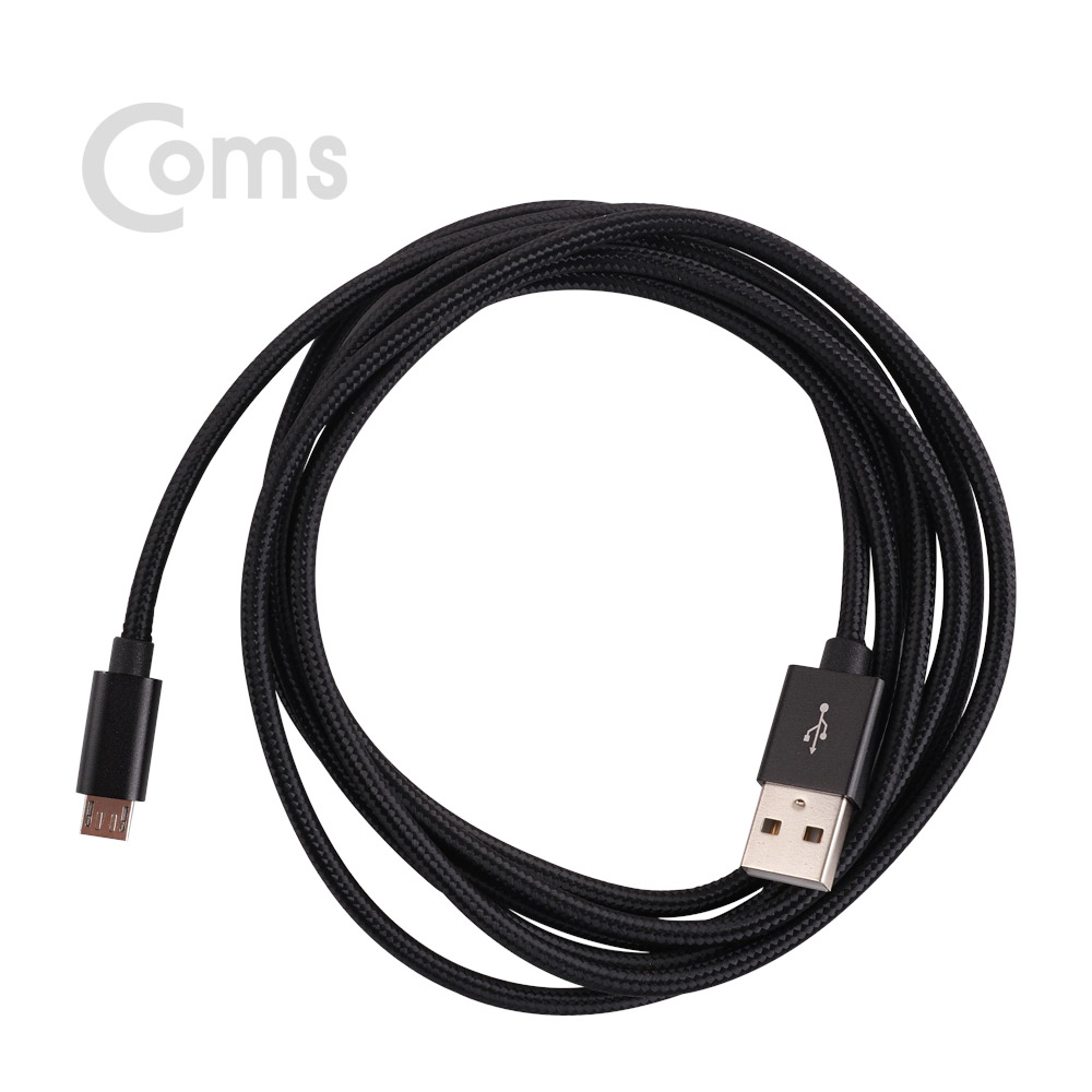 Coms 안드로이드 케이블 5Pin/ Micro 5P - USB 2.0 A / (고속충전/3A) 2M - Black