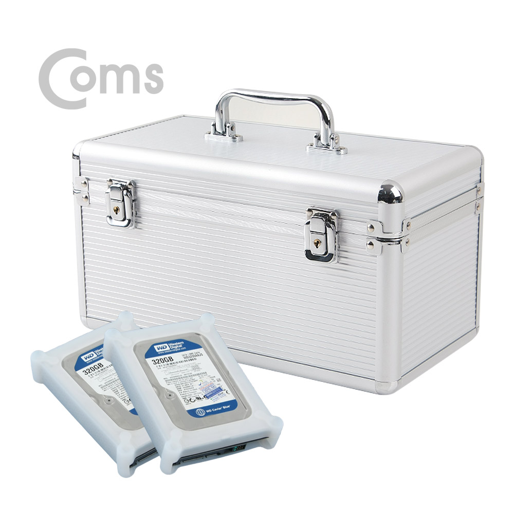 Coms HDD 케이스(잠금장치 내장형 가방) + 방진패드 2개 제공(KS986+A1178 2개)