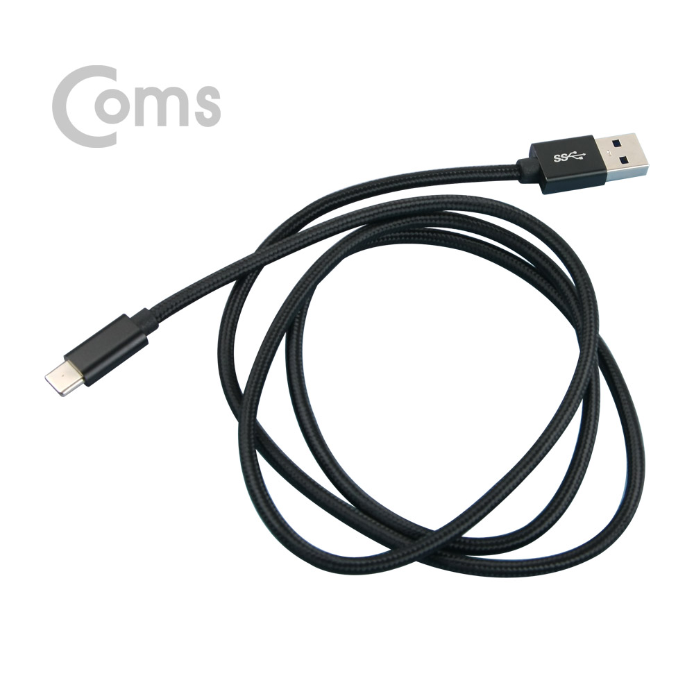Coms USB 3.1 Type C 케이블(고속충전/3A) 1M / Black