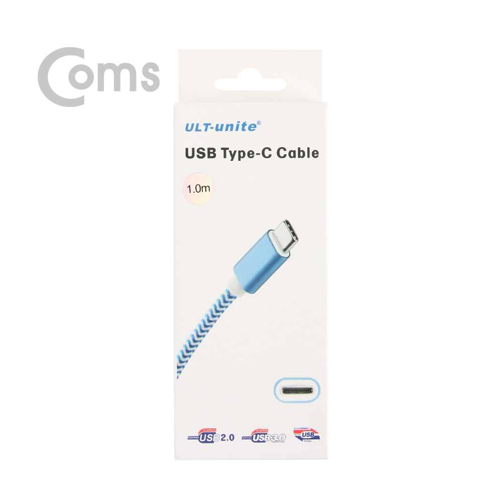 Coms USB 3.1 Type C 케이블(고속충전/3A) 1M / Black