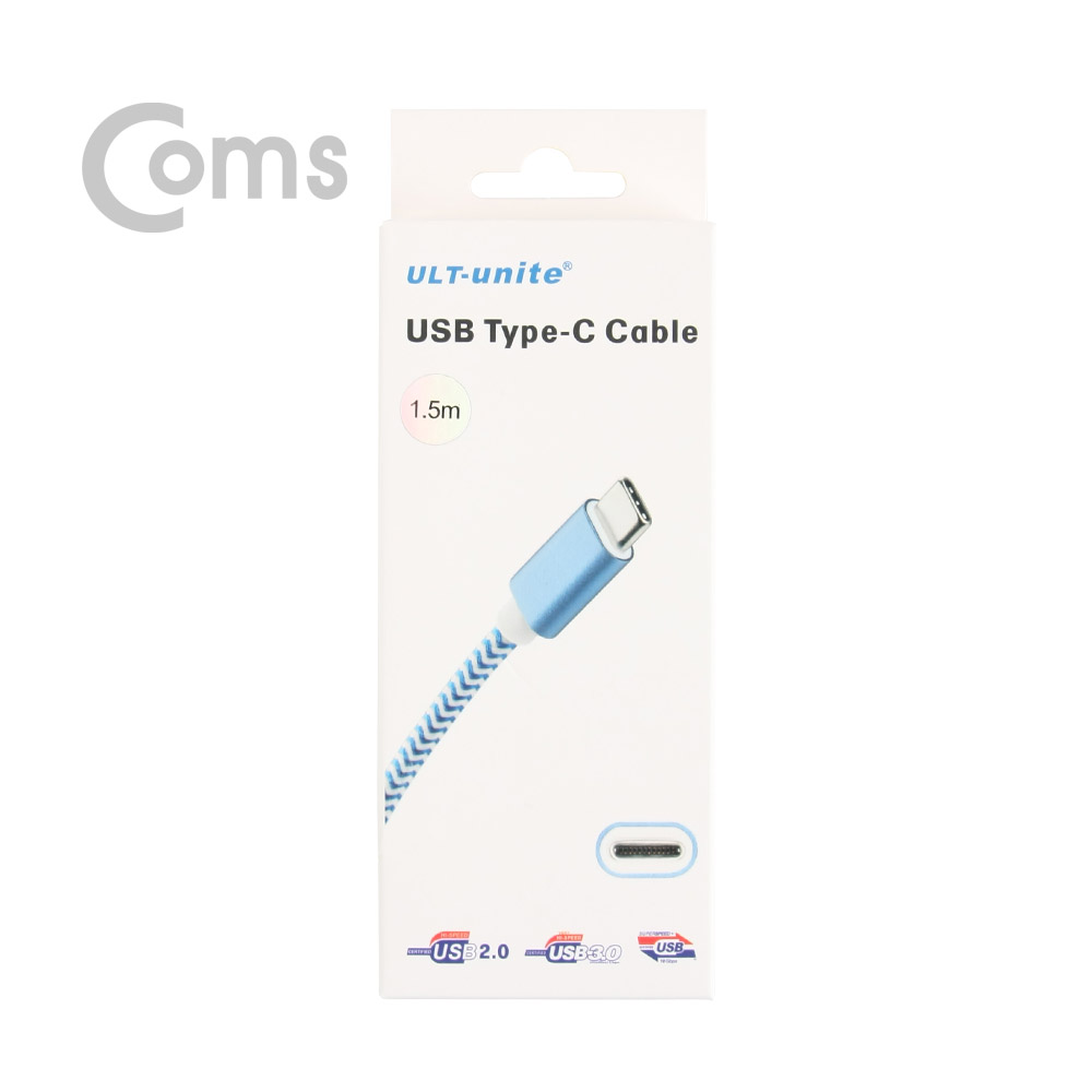 Coms USB 3.1 Type C 케이블(고속충전/3A) 1.5M / Black