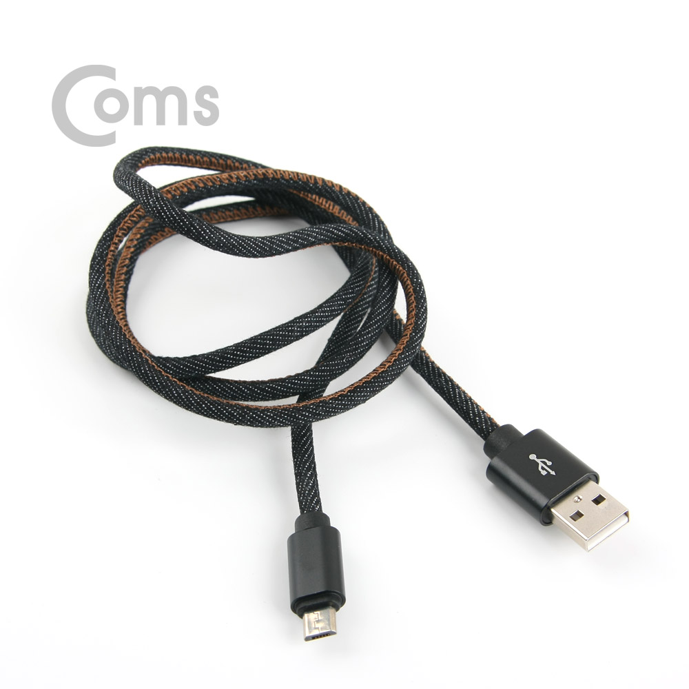Coms 안드로이드 케이블 5Pin/ Micro 5P - USB 2.0 / (고속충전/2.4A) 1M - Black