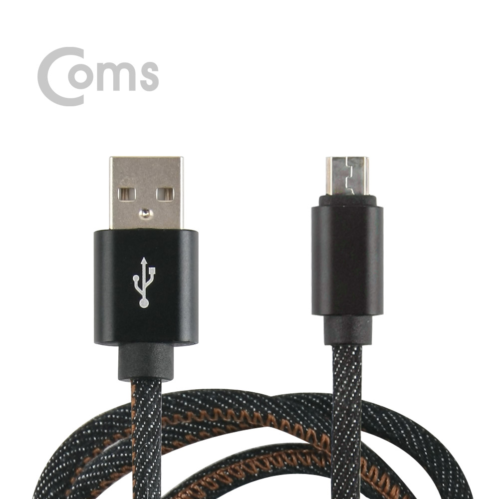 Coms 안드로이드 케이블 5Pin/ Micro 5P - USB 2.0 / (고속충전/2.4A) 1M - Black