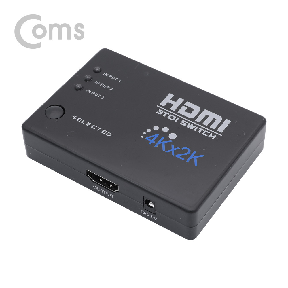 Coms HDMI 선택기(3:1) 4K, 리모콘