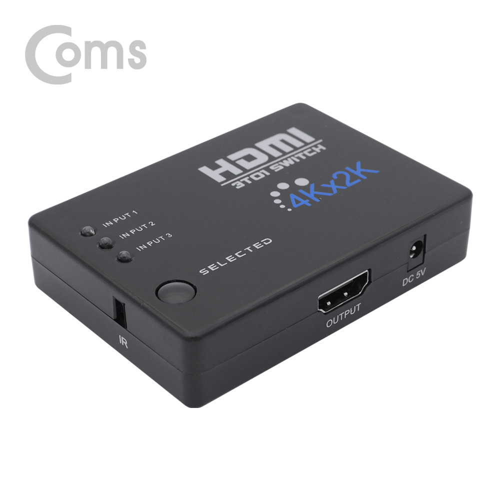 Coms HDMI 선택기(3:1) 4K, 리모콘