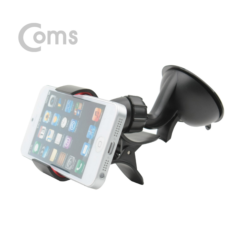 Coms 차량용 스마트폰 거치대 / 유리흡착식 / 집게거치