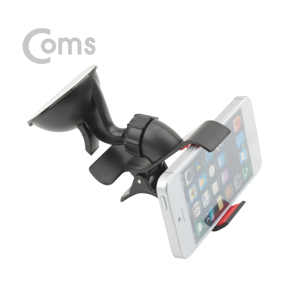 Coms 차량용 스마트폰 거치대 / 유리흡착식 / 집게거치