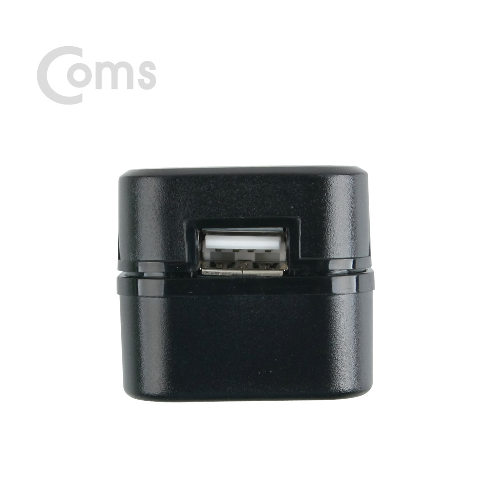 Coms 해외 여행용 멀티 전원 플러그/아답터/어댑터, Black, USB 1포트 / 5V 1A