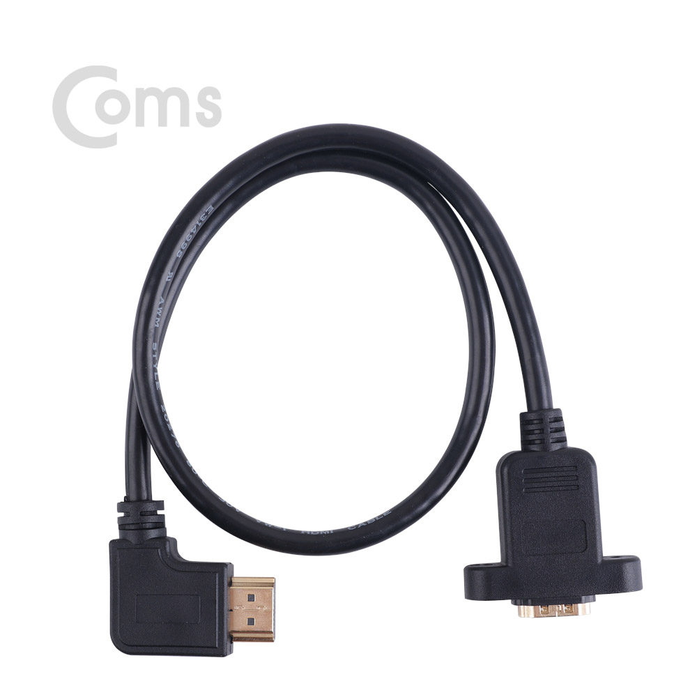 Coms HDMI 젠더 (연장 M/F) 45cm, 포트형 - HDMI(M) 우향꺾임(꺽임)/HDMI(F) 포트형