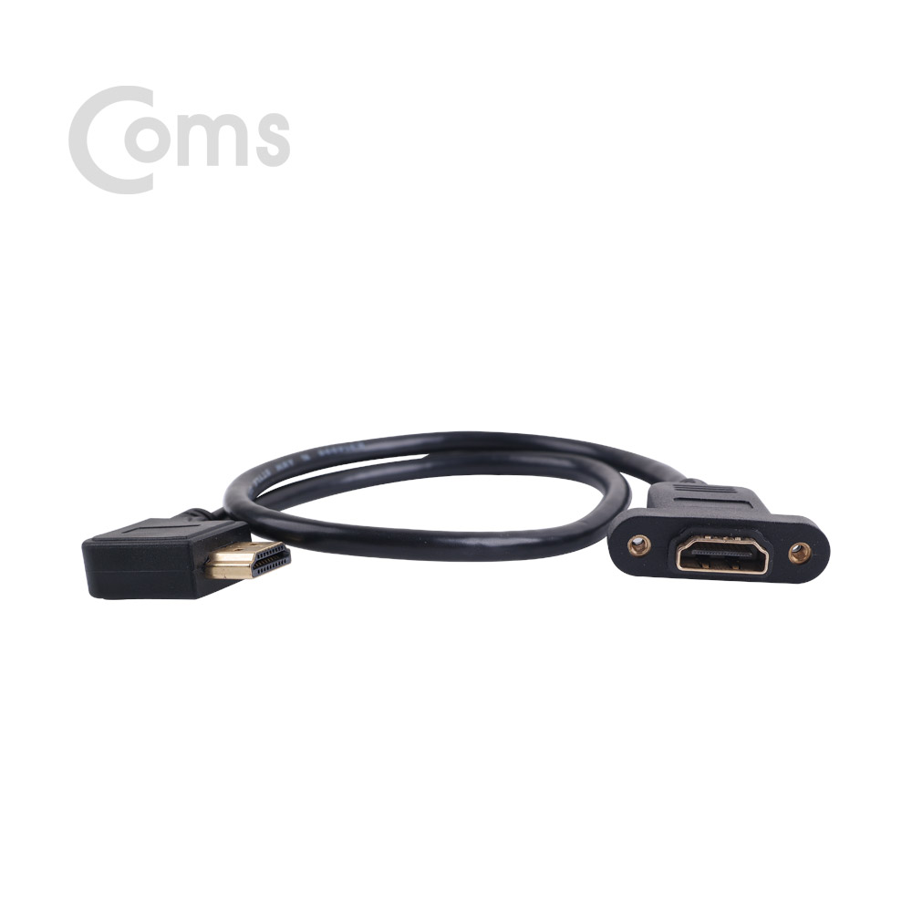 Coms HDMI 젠더 (연장 M/F) 45cm, 포트형 - HDMI(M) 우향꺾임(꺽임)/HDMI(F) 포트형