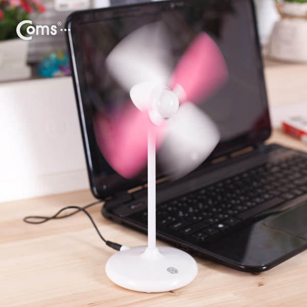 Coms USB 풍차 선풍기 (스탠드형) - 화이트