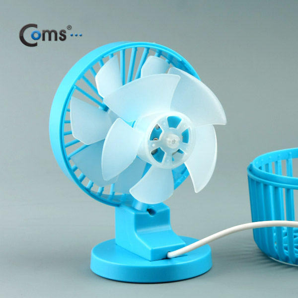 Coms USB 선풍기(2중모터 / 블레이드 팬), 블루 /evn2