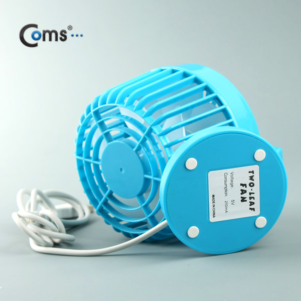 Coms USB 선풍기(2중모터 / 블레이드 팬), 블루 /evn2