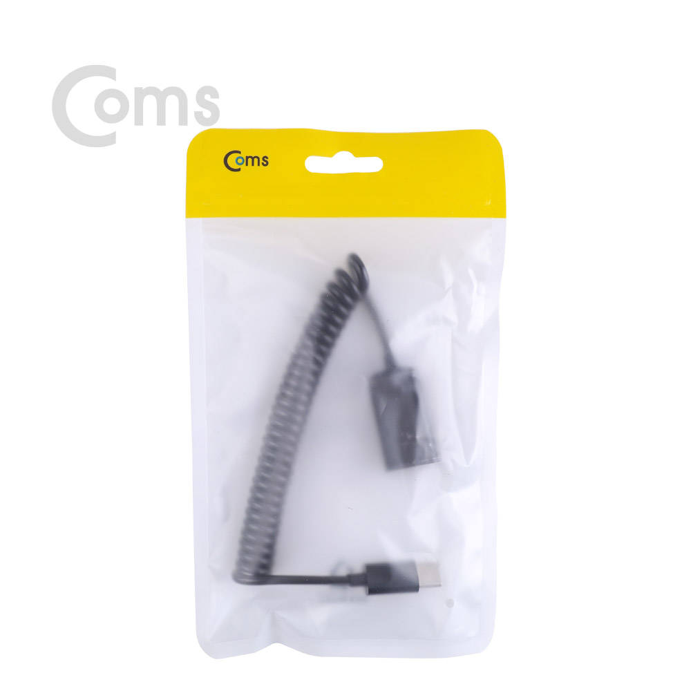 Coms USB 3.1 OTG젠더(Type C) USB 2.0 A(F) 20~30cm - 스프링 타입, Black