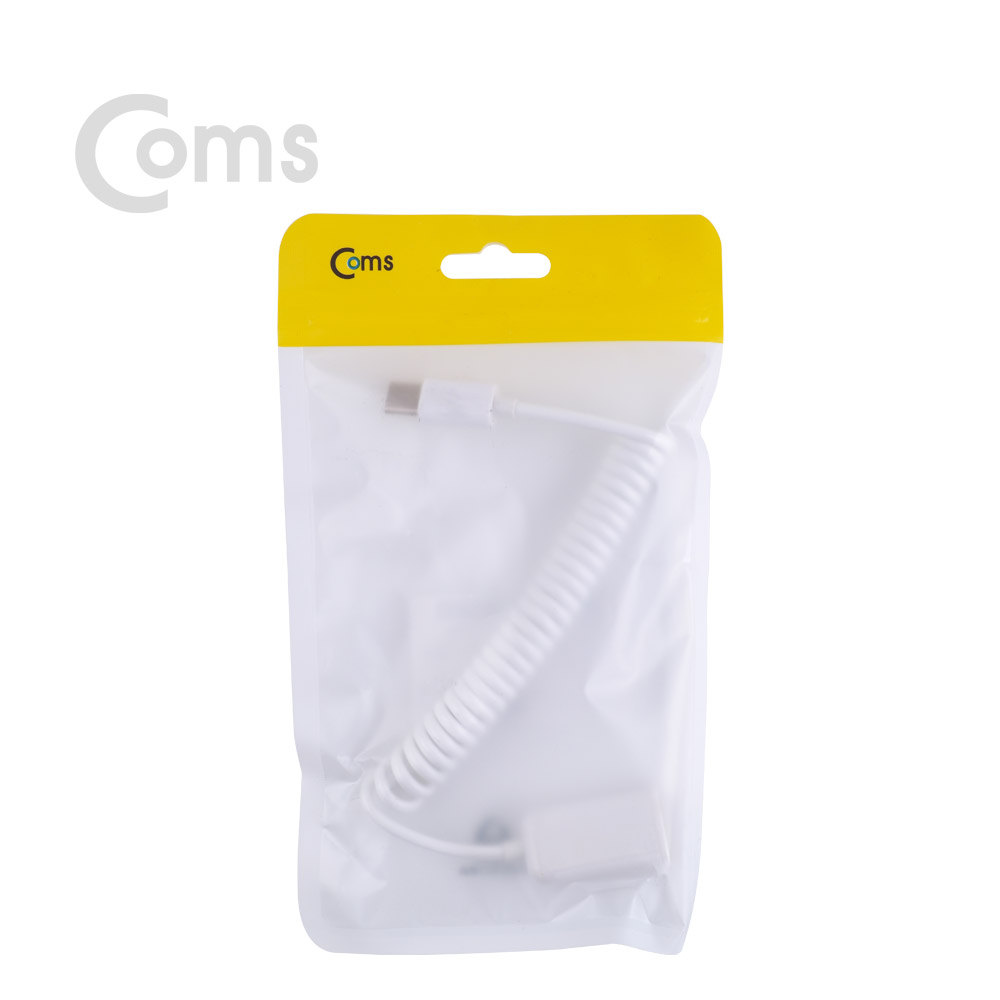 Coms USB 3.1 OTG젠더(Type C) USB 2.0 A(F) 20~30cm - 스프링 타입, White