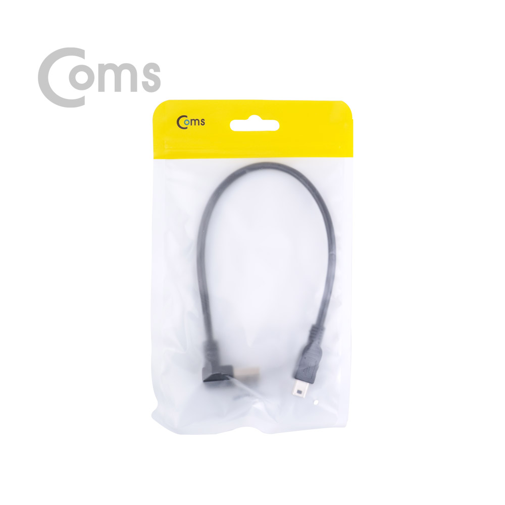 Coms USB 젠더 Mini 5P(M)/USB A(M) 하향꺾임(꺽임) 25cm