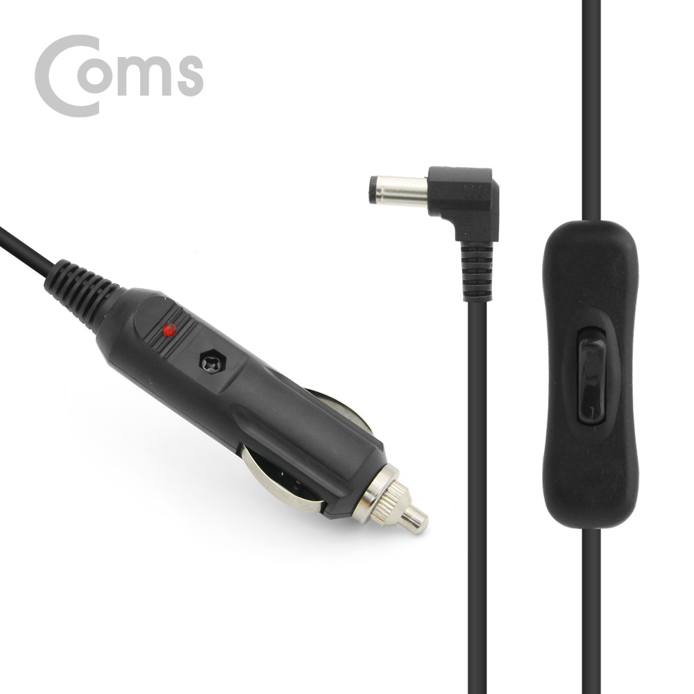 Coms DC 전원 스위치, DC 5.5(2.1) M 꺾임(꺽임) to 시가 전원 Cigar Plug / 시가잭(시거잭)