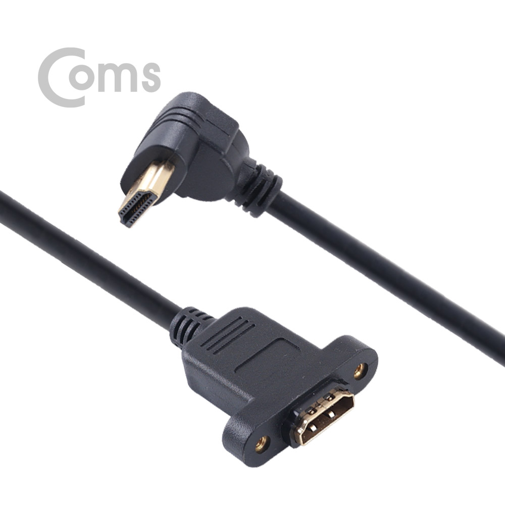 Coms HDMI 젠더 (연장 M/F) 45cm, 포트형 - HDMI(M) 상향꺾임(꺽임)/HDMI(F) 포트형
