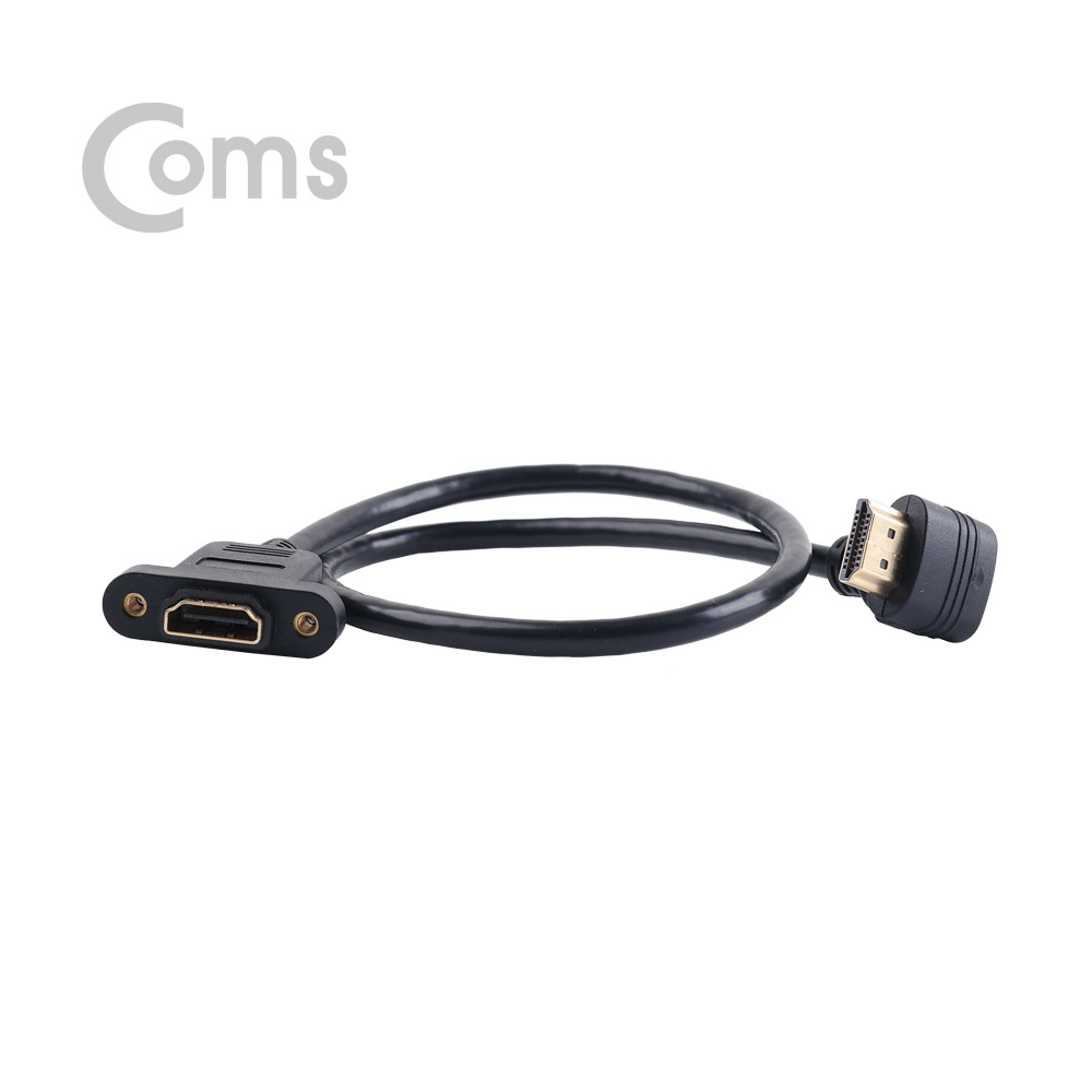 Coms HDMI 젠더 (연장 M/F) 45cm, 포트형 - HDMI(M) 상향꺾임(꺽임)/HDMI(F) 포트형