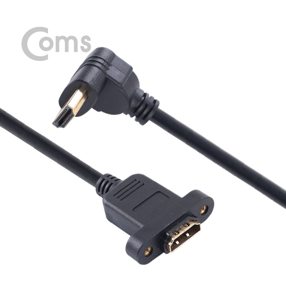 Coms HDMI 젠더 (연장 M/F) 45cm, 포트형 - HDMI(M) 하향꺾임(꺽임)/HDMI(F) 포트형
