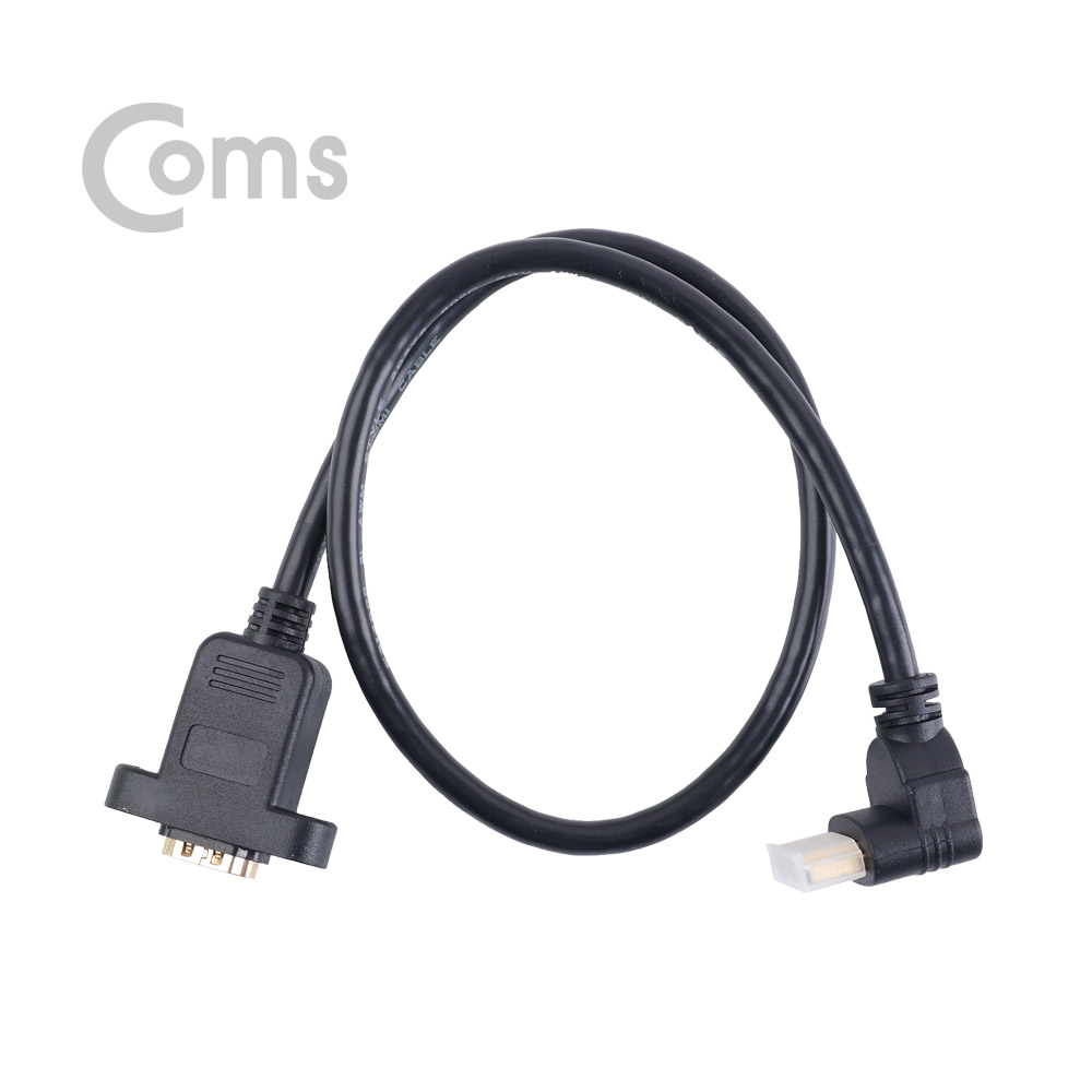 Coms HDMI 젠더 (연장 M/F) 45cm, 포트형 - HDMI(M) 하향꺾임(꺽임)/HDMI(F) 포트형