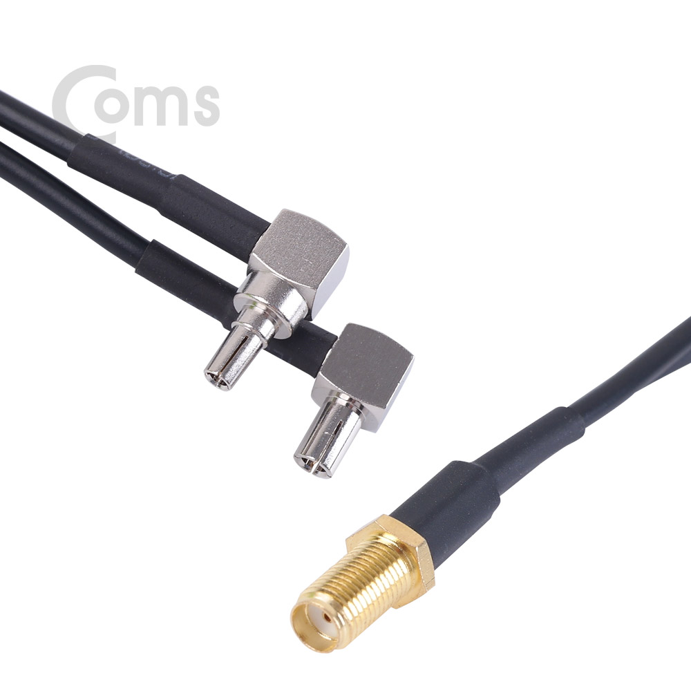 Coms 안테나 변환 케이블 Y형 20CM/SMA(F) + RG174(M) + TS9(M)