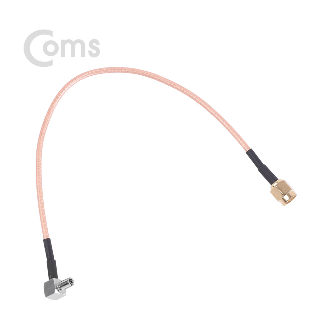 Coms 안테나 변환 케이블 SMA(M)/TS9(M) 꺾임(꺽임), 20CM
