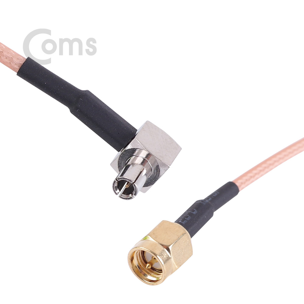Coms 안테나 변환 케이블 SMA(M)/TS9(M) 꺾임(꺽임), 20CM