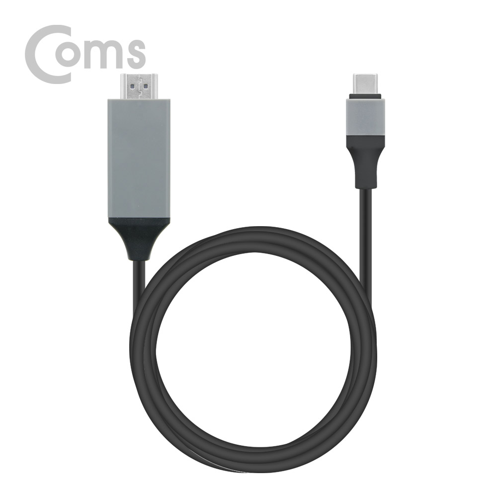Coms USB 3.1 컨버터 케이블, 2M (Type C to HDMI 변환, 갤S8/S8 Plus/노트8/LG V30 전용, 검정)
