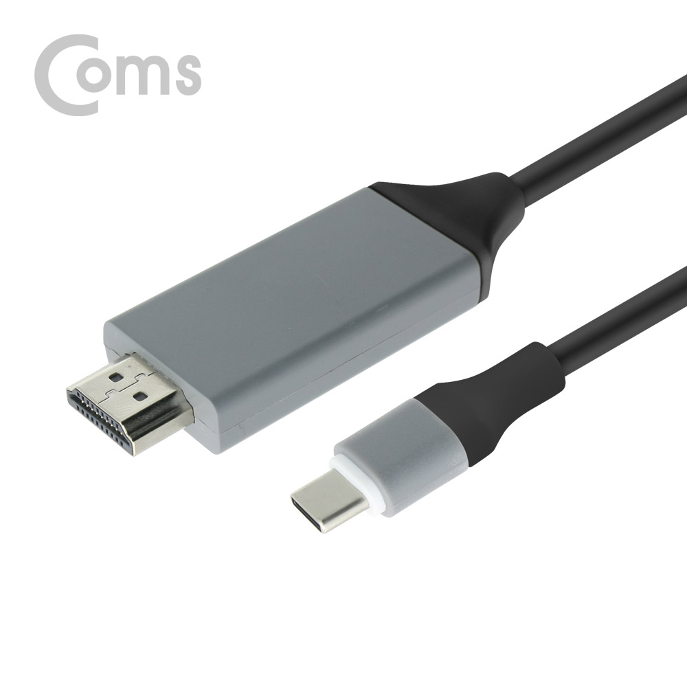 Coms USB 3.1 컨버터 케이블, 2M (Type C to HDMI 변환, 갤S8/S8 Plus/노트8/LG V30 전용, 검정)
