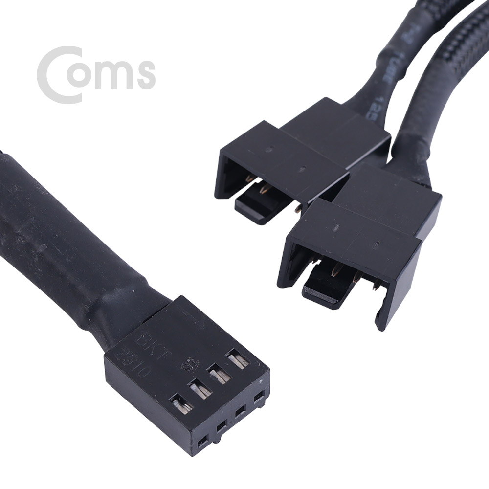 Coms 쿨러 케이블 4P Y형 20cm, 메쉬망사보호관